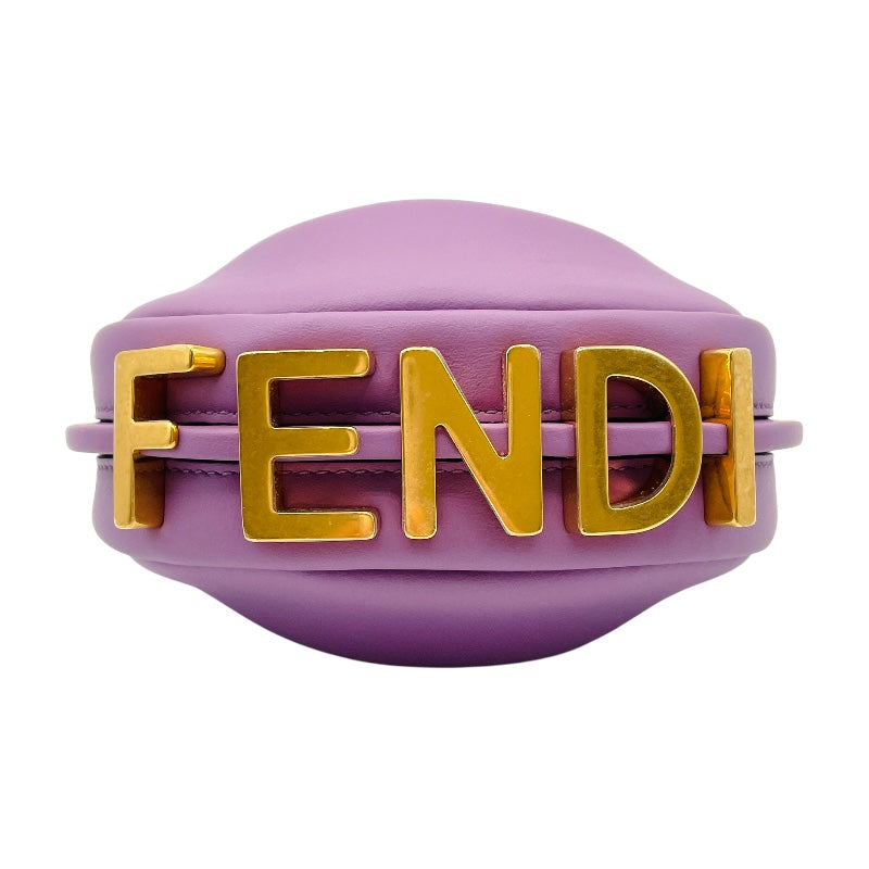 フェンディ FENDI ナノフェンディグラフィ 7AS089 パープル ゴールド金具 カーフ レディース ハンドバッグ