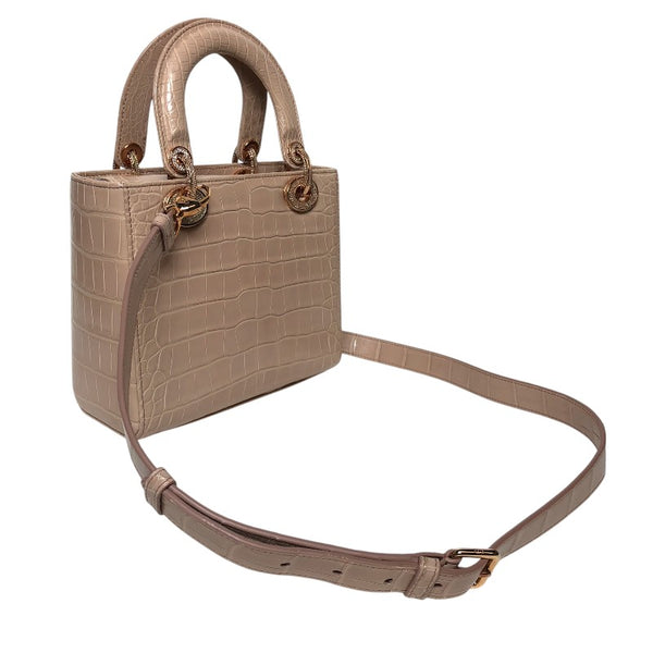 クリスチャン・ディオール Christian Dior レディディオール スモール M531SJAHKX ピンクベージュ クロコダイル レディース ハンドバッグ