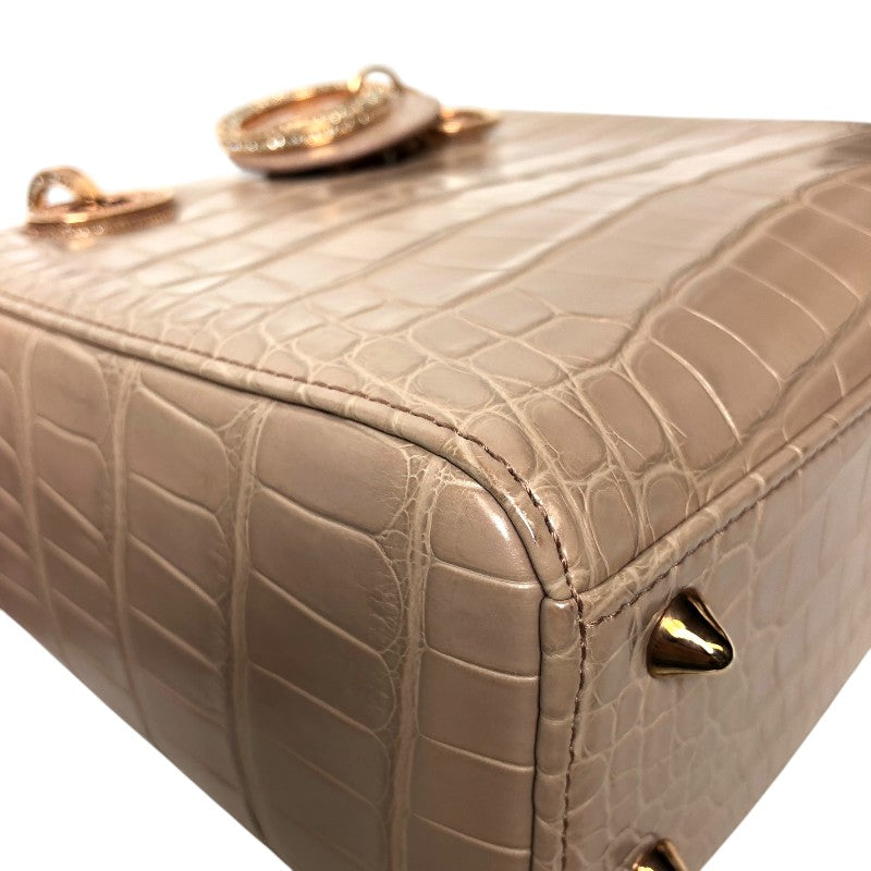 クリスチャン・ディオール Christian Dior レディディオール スモール M531SJAHKX ピンクベージュ クロコダイル レディース ハンドバッグ