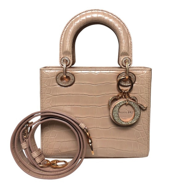 クリスチャン・ディオール Christian Dior レディディオール スモール M531SJAHKX ピンクベージュ クロコダイル レディース ハンドバッグ