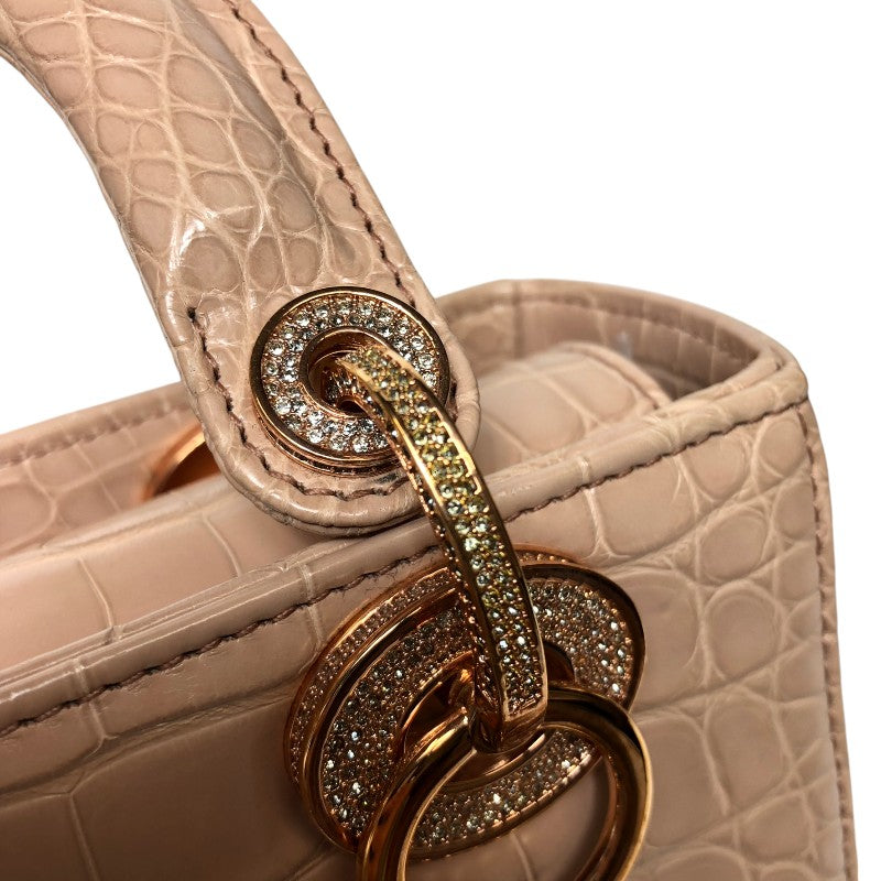 クリスチャン・ディオール Christian Dior レディディオール スモール M531SJAHKX ピンクベージュ クロコダイル レディース ハンドバッグ