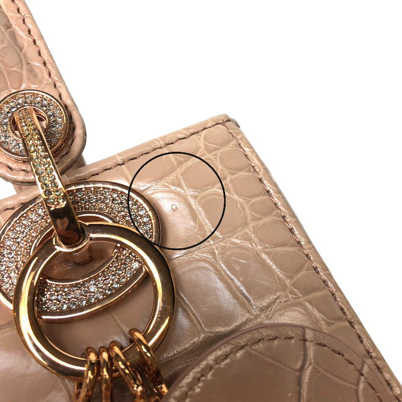 クリスチャン・ディオール Christian Dior レディディオール スモール M531SJAHKX ピンクベージュ クロコダイル レディース ハンドバッグ