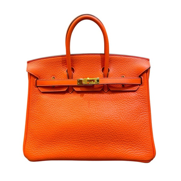 エルメス HERMES バーキン25 トリヨンクレマンス T刻印 オレンジポピー GD金具 レディース ハンドバッグ