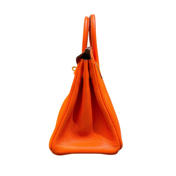 エルメス HERMES バーキン25 トリヨンクレマンス T刻印 オレンジポピー GD金具 レディース ハンドバッグ