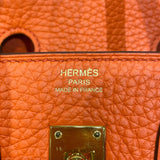 エルメス HERMES バーキン25 トリヨンクレマンス T刻印 オレンジポピー GD金具 レディース ハンドバッグ