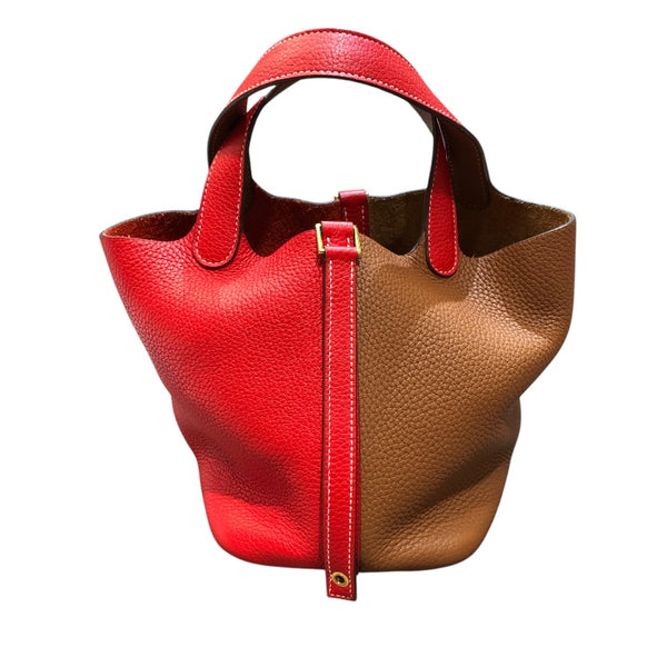 エルメス HERMES ピコタンロックPM　カザック Y刻 ゴールド・ルージュクーゴールド金具 トリヨン レディース ハンドバッグ