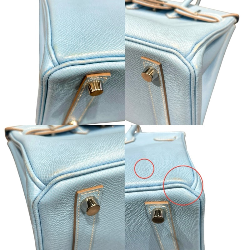 エルメス HERMES バーキン25キャンディ □O刻 セレスト・ミコノス　シルバー金具 ヴォーエプソン レディース ハンドバッグ