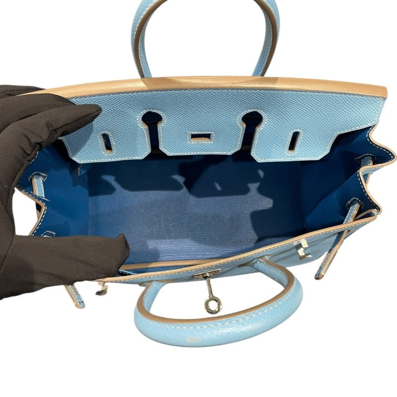 エルメス HERMES バーキン25キャンディ □O刻 セレスト・ミコノス　シルバー金具 ヴォーエプソン レディース ハンドバッグ