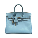 エルメス HERMES バーキン25キャンディ □O刻 セレスト・ミコノス　シルバー金具 ヴォーエプソン レディース ハンドバッグ