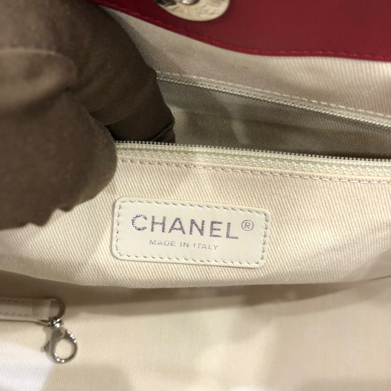 シャネル CHANEL ココマークチェーンショルダー ボルドー　SV金具 パテントレザー レディース トートバッグ