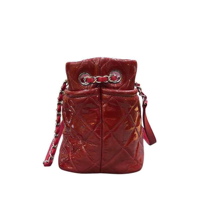 シャネル CHANEL ココマークチェーンショルダー ボルドー　SV金具 パテントレザー レディース トートバッグ