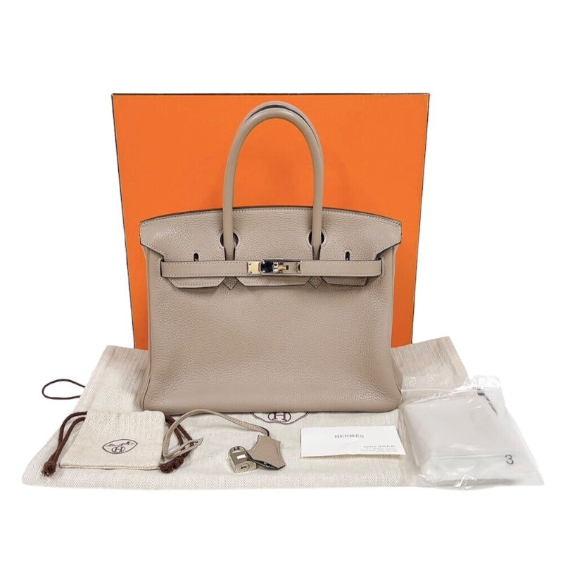 エルメス HERMES バーキン30 □N刻印　(2010年製) トゥルティールグレー　シルバー金具 トリヨンクレマンス レディース ハンドバッグ