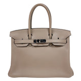 エルメス HERMES バーキン30 □N刻印　(2010年製) トゥルティールグレー　シルバー金具 トリヨンクレマンス レディース ハンドバッグ