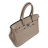 エルメス HERMES バーキン30 □N刻印　(2010年製) トゥルティールグレー　シルバー金具 トリヨンクレマンス レディース ハンドバッグ