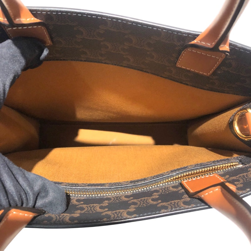 セリーヌ CELINE スモールバーティカルカバ ブラウン コーティングキャンバス ユニセックス ショルダーバッグ