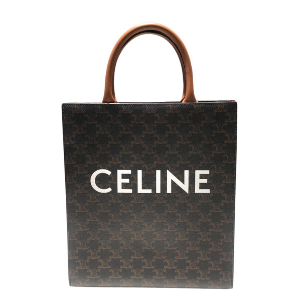 セリーヌ CELINE スモールバーティカルカバ ブラウン コーティングキャンバス ユニセックス ショルダーバッグ