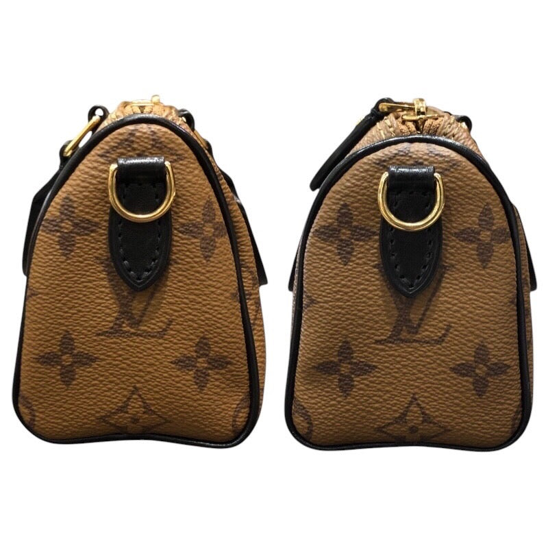 ルイ・ヴィトン LOUIS VUITTON ナノスピーディー M83688 ブラウン モノグラム・リバース レディース ショルダーバッグ