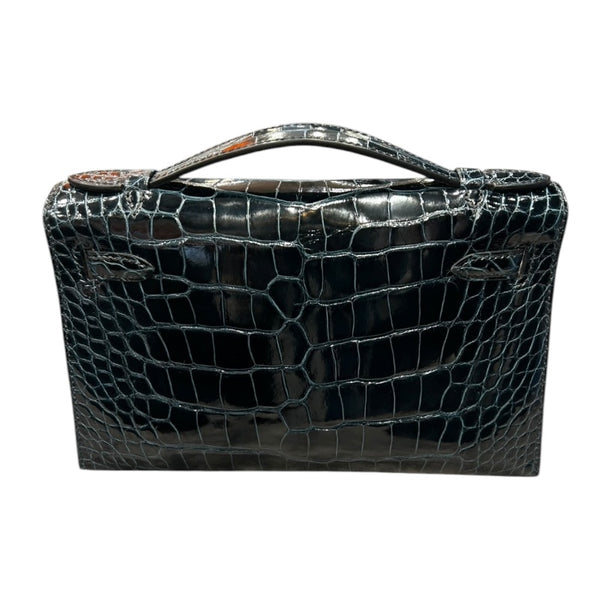 エルメス HERMES ポシェットケリーミニ W刻　(2024年製) ヴェールフォンセ ゴールド金具 アリゲーター レディース ハンドバッグ