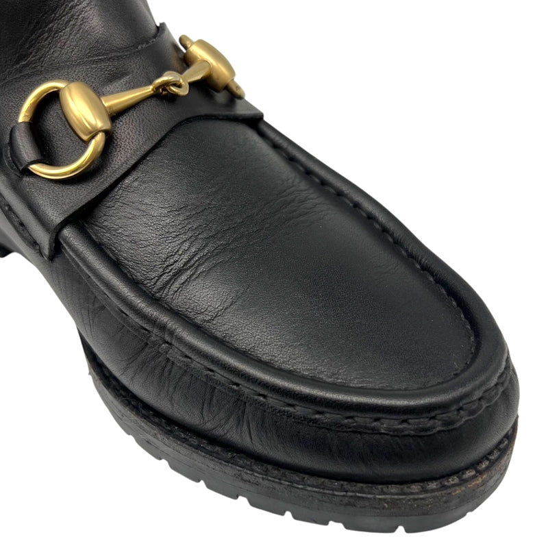 グッチ GUCCI ホースビットチャッカブーツ UK6.5 ブラック レザー レディース ブーツ