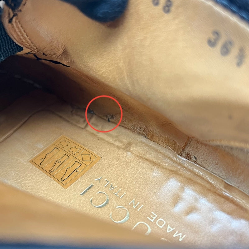 グッチ GUCCI ホースビットチャッカブーツ UK6.5 ブラック レザー レディース ブーツ