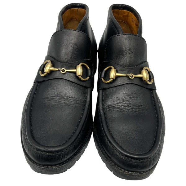 グッチ GUCCI ホースビットチャッカブーツ UK6.5 ブラック レザー レディース ブーツ