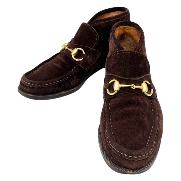 グッチ GUCCI ホースビット チャッカブーツ UK6.5 ブラウン スウェード レディース ブーツ