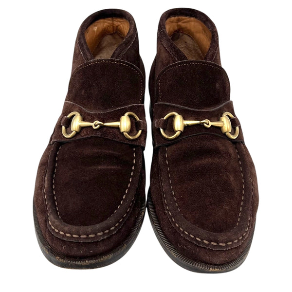グッチ GUCCI ホースビット チャッカブーツ UK6.5 ブラウン スウェード レディース ブーツ