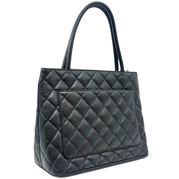 シャネル CHANEL 復刻トート A01804 ブラック シルバー金具 キャビアスキン レディース トートバッグ