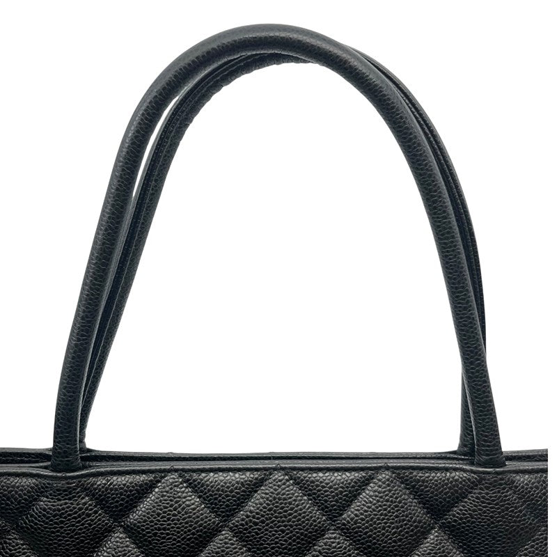 シャネル CHANEL 復刻トート A01804 ブラック シルバー金具 キャビアスキン レディース トートバッグ