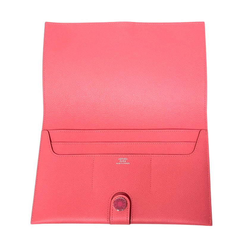 エルメス HERMES R.M.S トゥタンマン W刻 ローズアザレ シルバー金具 エバーカラー レディース 長財布