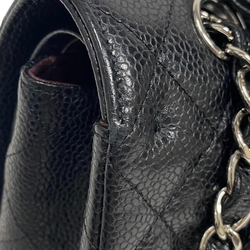 シャネル CHANEL マトラッセ25 チェーンショルダーバッグ A01112 ブラック シルバー金具 キャビアスキン レディース