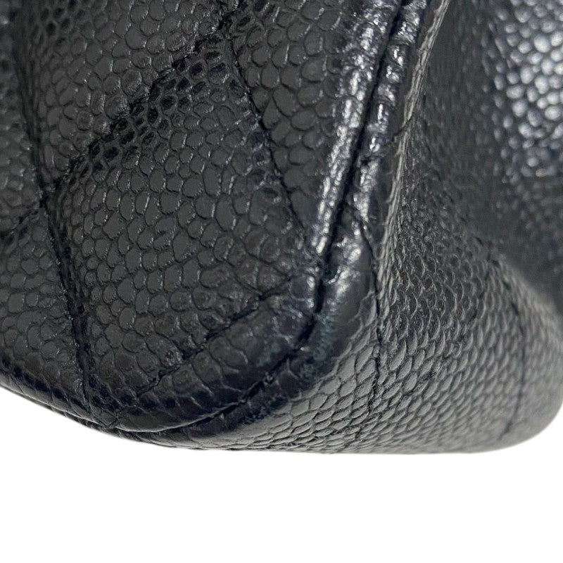 シャネル CHANEL マトラッセ25 チェーンショルダーバッグ A01112 ブラック シルバー金具 キャビアスキン レディース