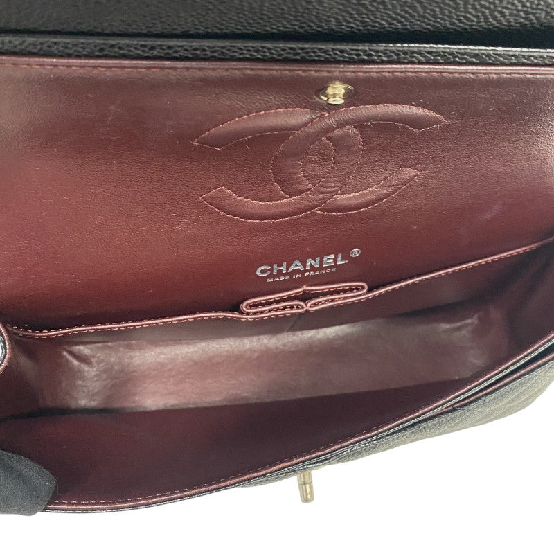シャネル CHANEL マトラッセ25 チェーンショルダーバッグ A01112 ブラック シルバー金具 キャビアスキン レディース