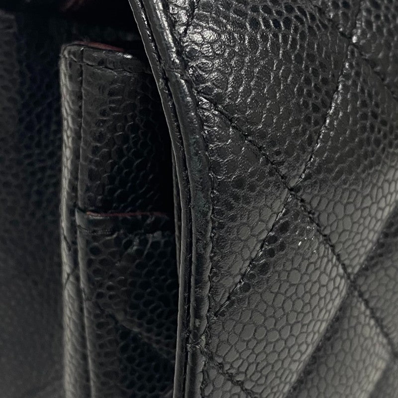 シャネル CHANEL マトラッセ25 チェーンショルダーバッグ A01112 ブラック シルバー金具 キャビアスキン レディース