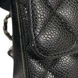 シャネル CHANEL マトラッセ25 チェーンショルダーバッグ A01112 ブラック シルバー金具 キャビアスキン レディース