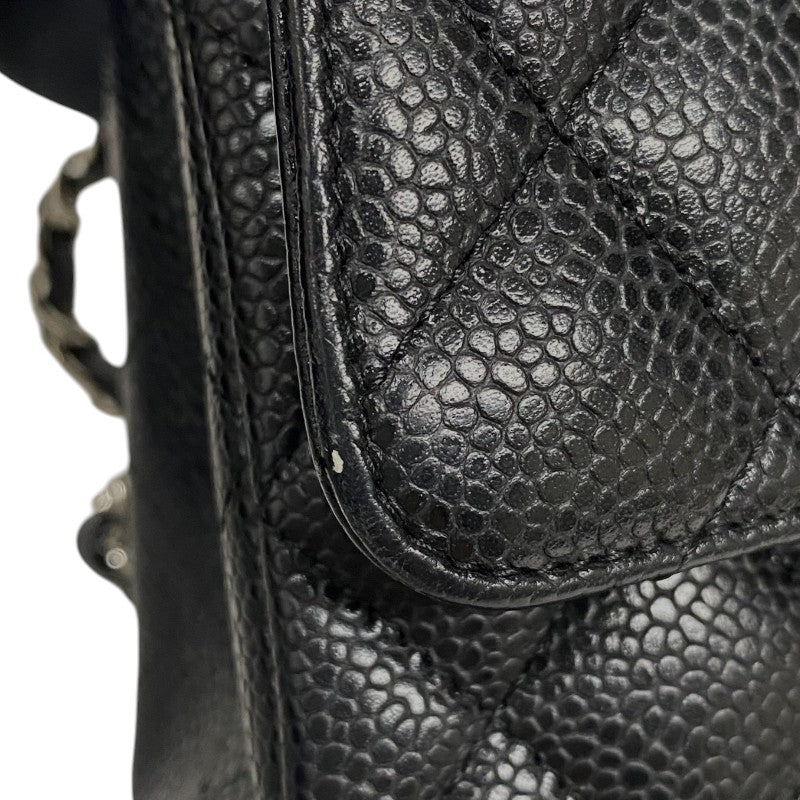 シャネル CHANEL マトラッセ25 チェーンショルダーバッグ A01112 ブラック シルバー金具 キャビアスキン レディース