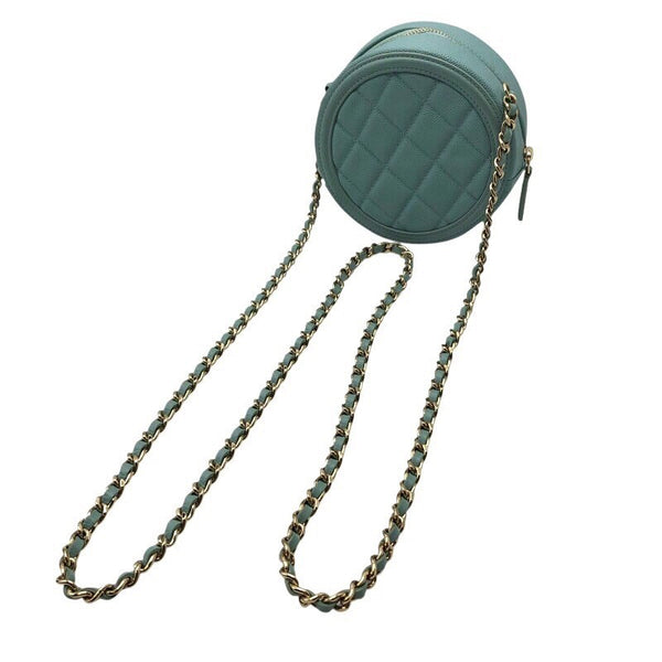 シャネル CHANEL CCフィリグリーチェーンポシェット AP0365 ミント×GD金具 キャビア レディース ショルダーバッグ