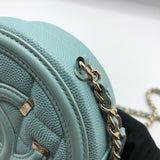 シャネル CHANEL CCフィリグリーチェーンポシェット AP0365 ミント×GD金具 キャビア レディース ショルダーバッグ