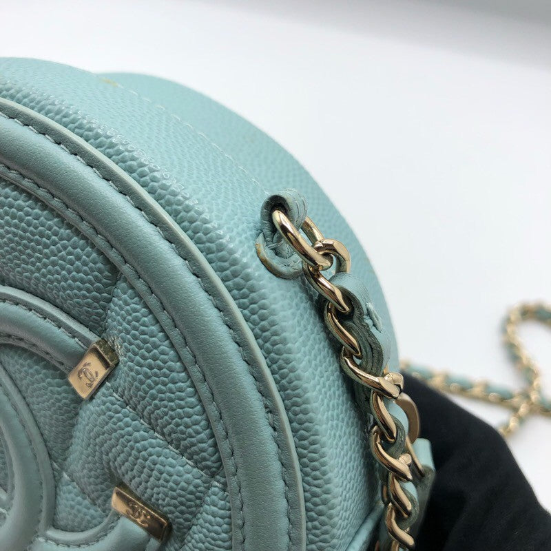 シャネル CHANEL CCフィリグリーチェーンポシェット AP0365 ミント×GD金具 キャビア レディース ショルダーバッグ
