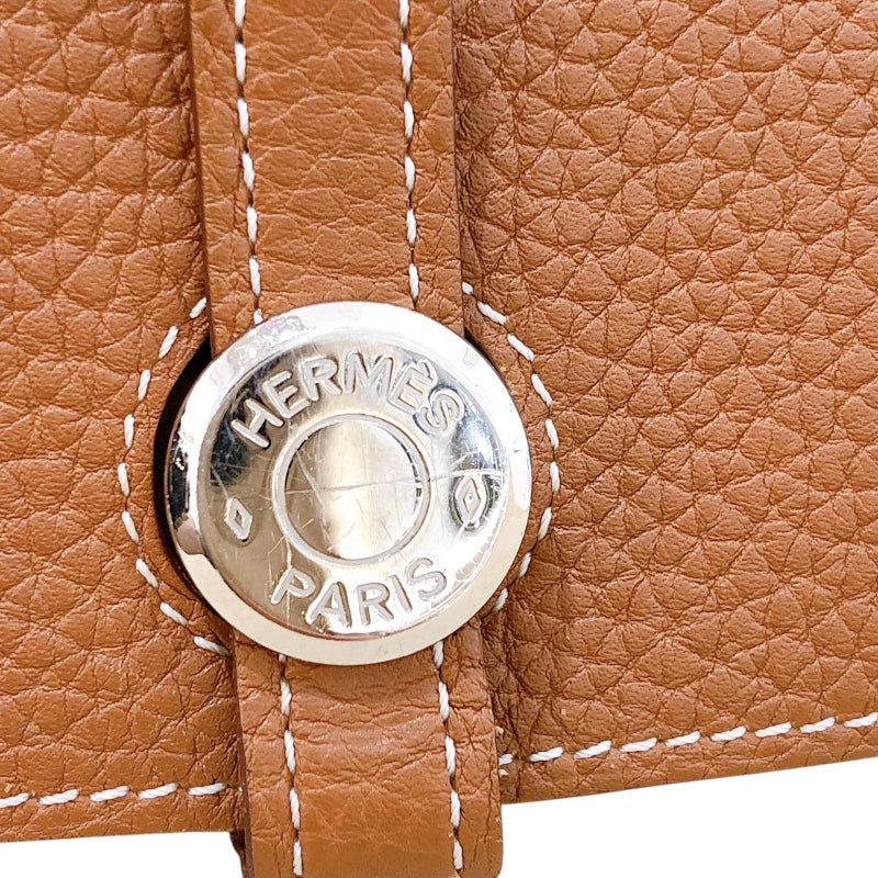 エルメス HERMES ドゴンGM X刻 ゴールド シルバー金具 トゴ レディース 長財布