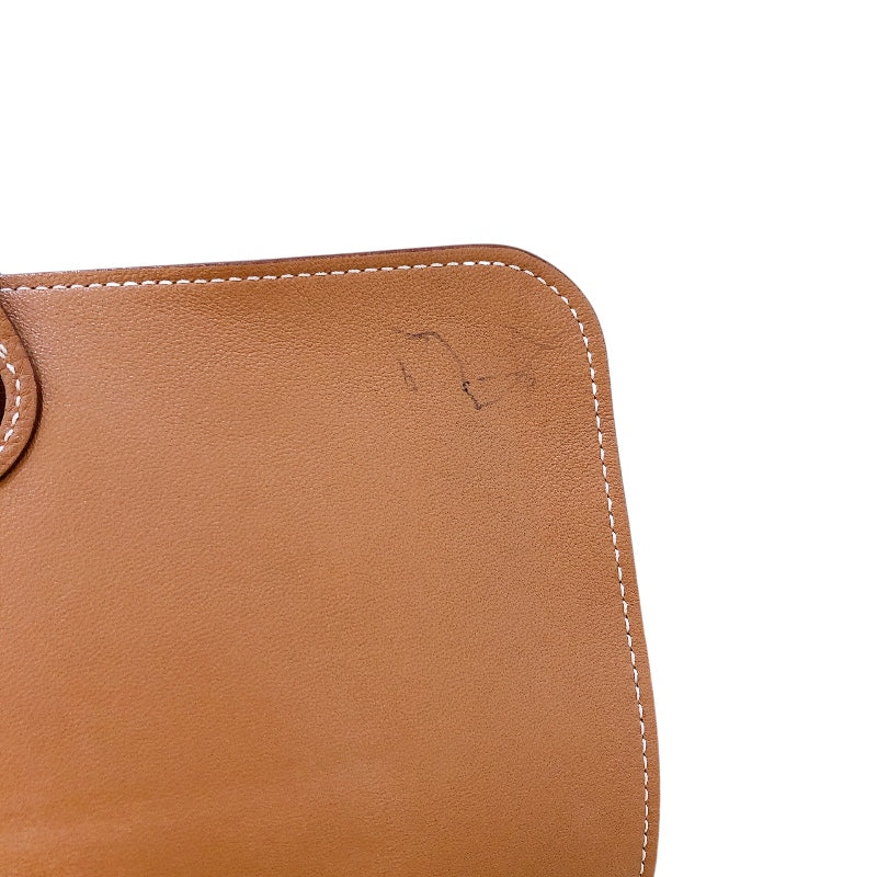 エルメス HERMES ドゴンGM X刻 ゴールド シルバー金具 トゴ レディース 長財布