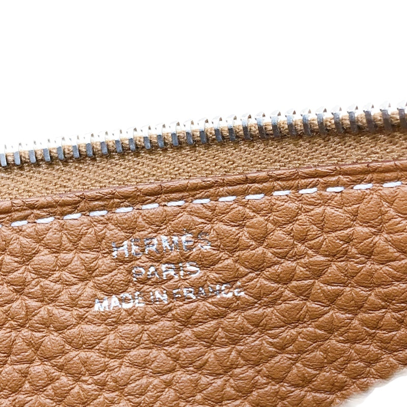 エルメス HERMES ドゴンGM X刻 ゴールド シルバー金具 トゴ レディース 長財布