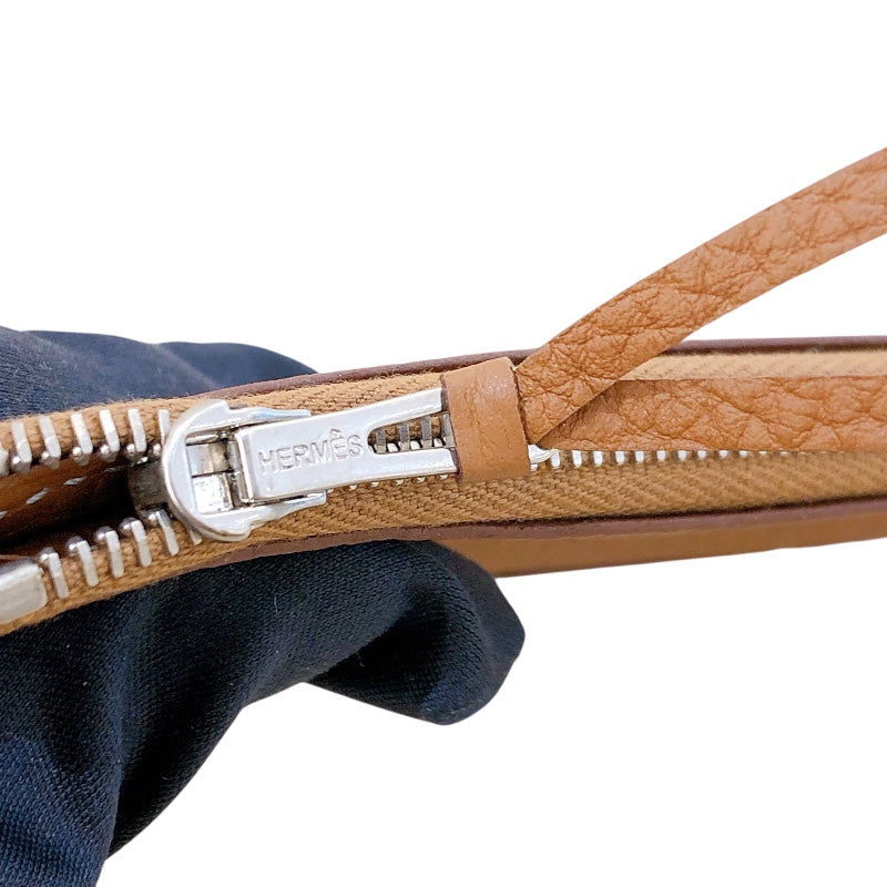 エルメス HERMES ドゴンGM X刻 ゴールド シルバー金具 トゴ レディース 長財布