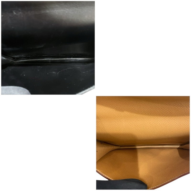 エルメス HERMES ヴィンテージ　ツインポシェット ナチュラル/ブラック クシュベル ボックスカーフ ユニセックス ショルダーバッグ
