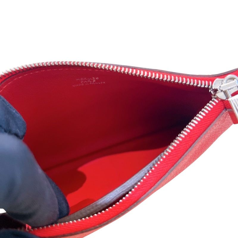 エルメス HERMES アトゥーPM Y刻印 (2020年製) ルージュクー シルバー金具 エバーカラー レディース コインケース