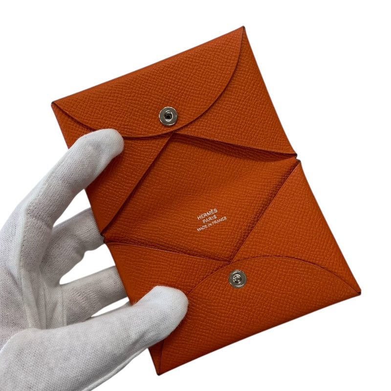 エルメス HERMES カルヴィ R刻印 オレンジ ヴォーエプソン