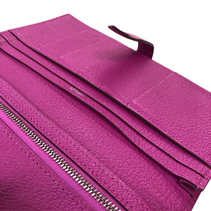 エルメス HERMES ベアンスフレ B刻 ローズパープル シルバー金具 シェーブル レディース 長財布
