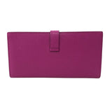 エルメス HERMES ベアンスフレ B刻 ローズパープル シルバー金具 シェーブル レディース 長財布