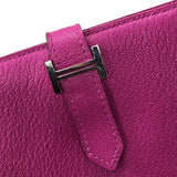 エルメス HERMES ベアンスフレ B刻 ローズパープル シルバー金具 シェーブル レディース 長財布