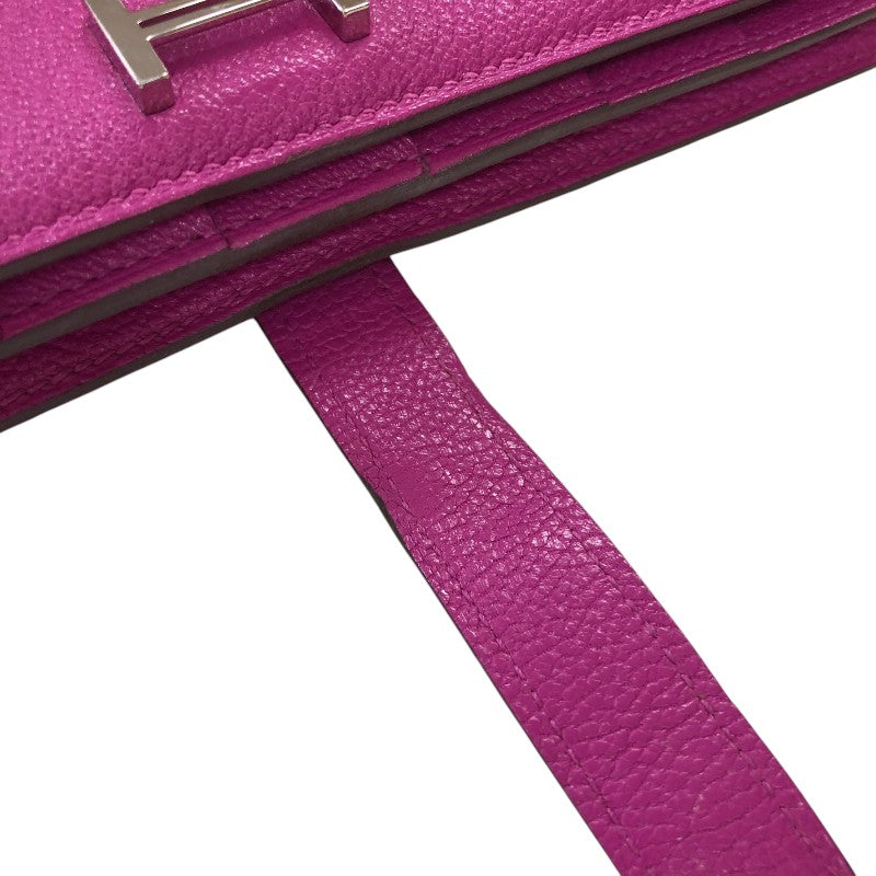 エルメス HERMES ベアンスフレ B刻 ローズパープル シルバー金具 シェーブル レディース 長財布